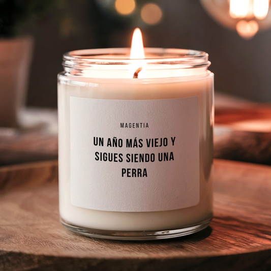 Un año más viejo y sigue siendo una perra | Magentia | Velas aromáticas